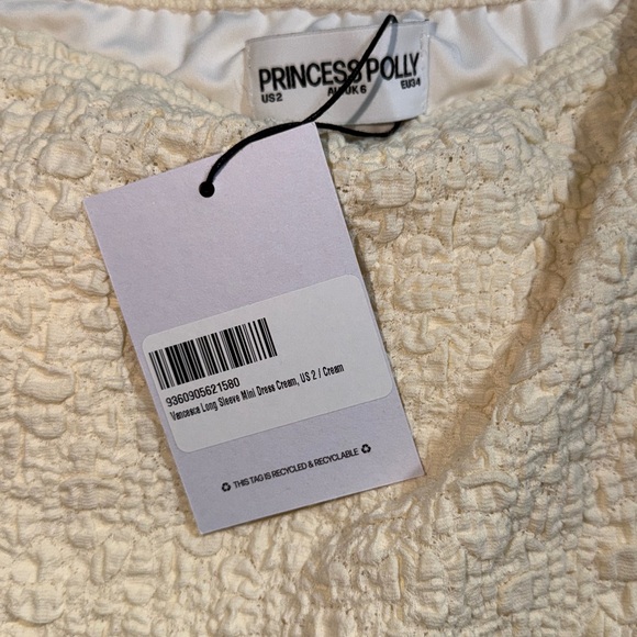 Princess Polly Vancesca Long Sleeve Mini Dress Cream - Picture 5 of 5
